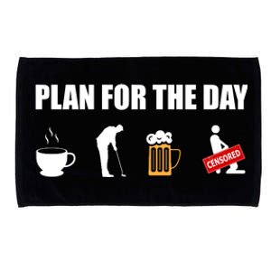 Plan For The Day Funny Golf Microfiber Hand Towel