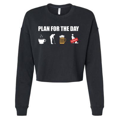 Plan For The Day Funny Golf Cropped Pullover Crew