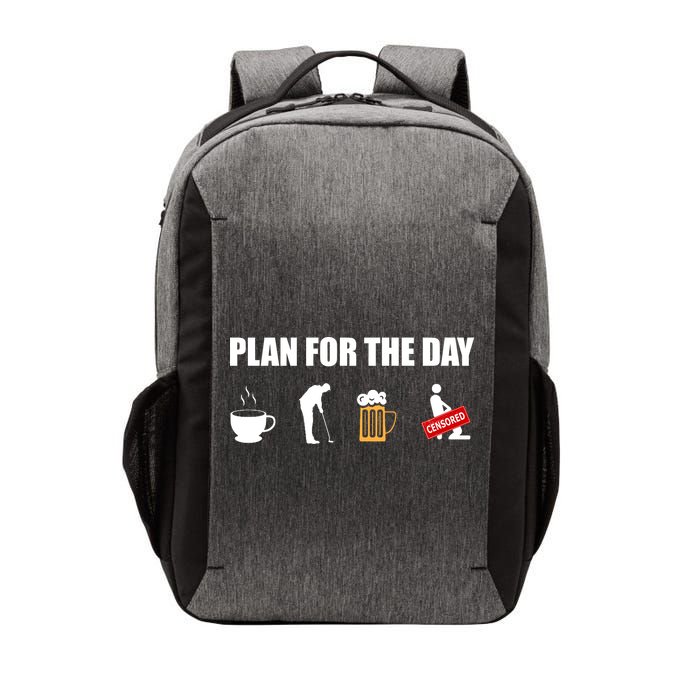 Plan For The Day Funny Golf Vector Backpack