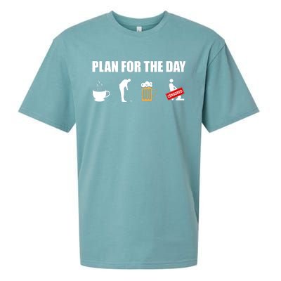 Plan For The Day Funny Golf Sueded Cloud Jersey T-Shirt