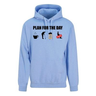 Plan For The Day Funny Golf Unisex Surf Hoodie