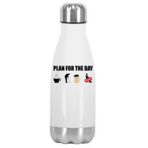 Plan For The Day Funny Golf Stainless Steel Insulated Water Bottle