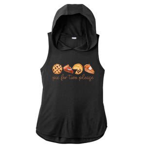 Pie For Two Please Thanksgiving Pregnancy Announcement Ladies PosiCharge Tri-Blend Wicking Draft Hoodie Tank