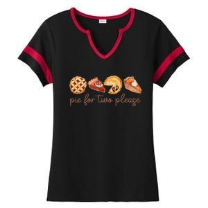 Pie For Two Please Thanksgiving Pregnancy Announcement Ladies Halftime Notch Neck Tee