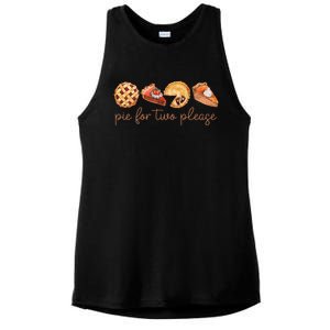 Pie For Two Please Thanksgiving Pregnancy Announcement Ladies PosiCharge Tri-Blend Wicking Tank