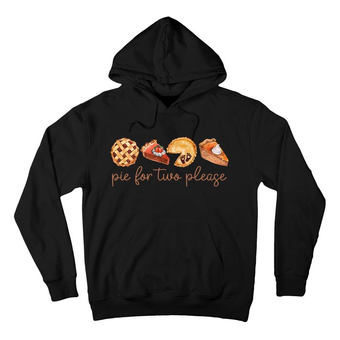 Pie For Two Please Thanksgiving Pregnancy Announcement Hoodie