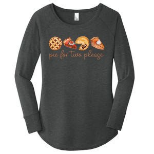 Pie For Two Please Thanksgiving Pregnancy Announcement Women's Perfect Tri Tunic Long Sleeve Shirt