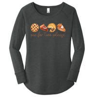 Pie For Two Please Thanksgiving Pregnancy Announcement Women's Perfect Tri Tunic Long Sleeve Shirt