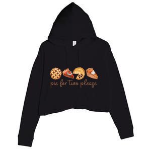 Pie For Two Please Thanksgiving Pregnancy Announcement Crop Fleece Hoodie