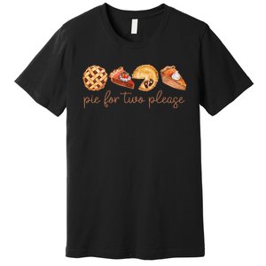 Pie For Two Please Thanksgiving Pregnancy Announcement Premium T-Shirt