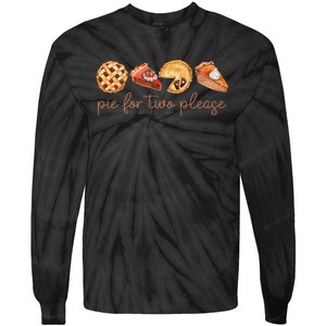 Pie For Two Please Thanksgiving Pregnancy Announcement Tie-Dye Long Sleeve Shirt