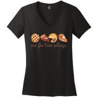 Pie For Two Please Thanksgiving Pregnancy Announcement Women's V-Neck T-Shirt