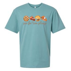 Pie For Two Please Thanksgiving Pregnancy Announcement Sueded Cloud Jersey T-Shirt