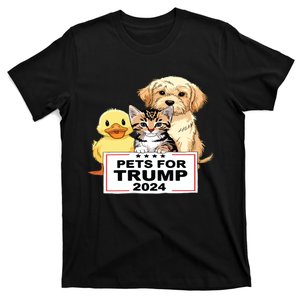 Pets For Trump Duck Cat Dog Donald Trump 2024 T-Shirt