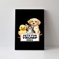 Pets For Trump Duck Cat Dog Donald Trump 2024 Canvas