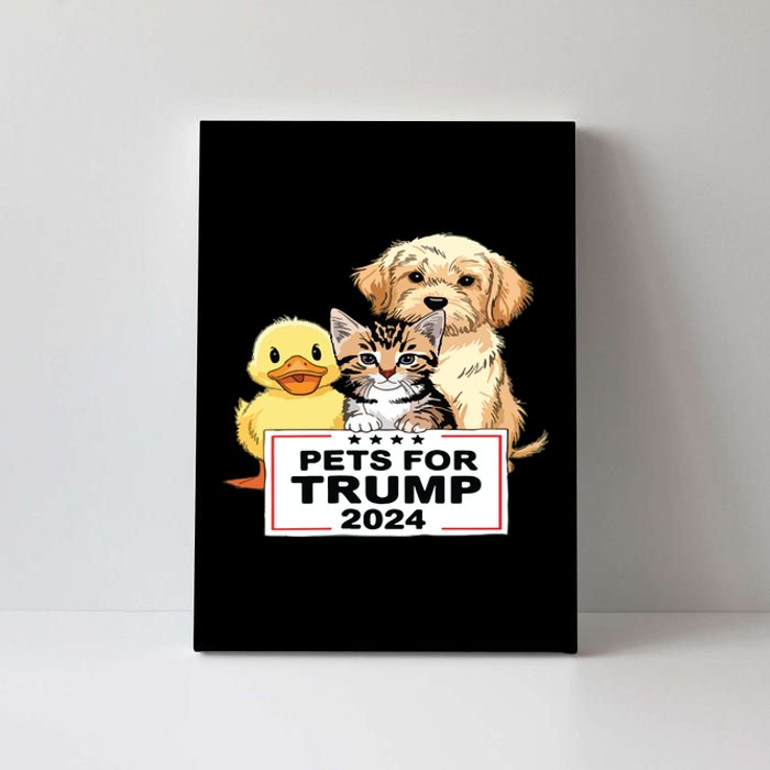 Pets For Trump Duck Cat Dog Donald Trump 2024 Canvas