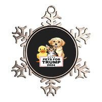 Pets For Trump Duck Cat Dog Donald Trump 2024 Metallic Star Ornament