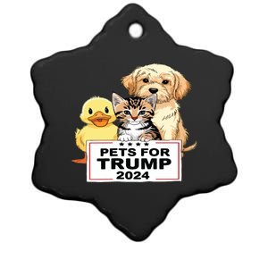 Pets For Trump Duck Cat Dog Donald Trump 2024 Ceramic Star Ornament