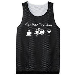 Plan For The Day Coffee Camping Wine Mesh Reversible Basketball Jersey Tank