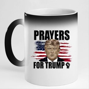 Prayers For Trump 2024 Usa Election 11oz Black Color Changing Mug