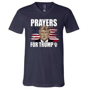 Prayers For Trump 2024 Usa Election V-Neck T-Shirt