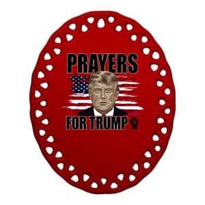 Prayers For Trump 2024 Usa Election Ceramic Oval Ornament