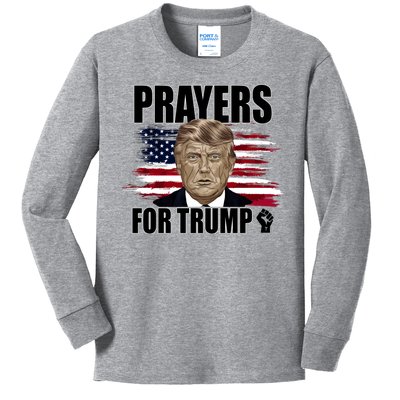 Prayers For Trump 2024 Usa Election Kids Long Sleeve Shirt