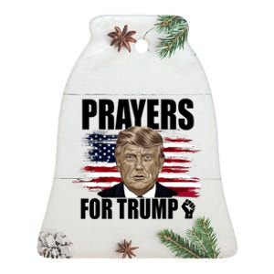 Prayers For Trump 2024 Usa Election Ceramic Bell Ornament