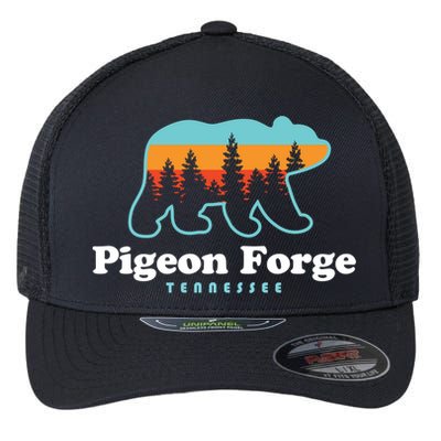 Pigeon Forge Tn Bear Great Smoky Mountains Cool Gift Flexfit Unipanel Trucker Cap