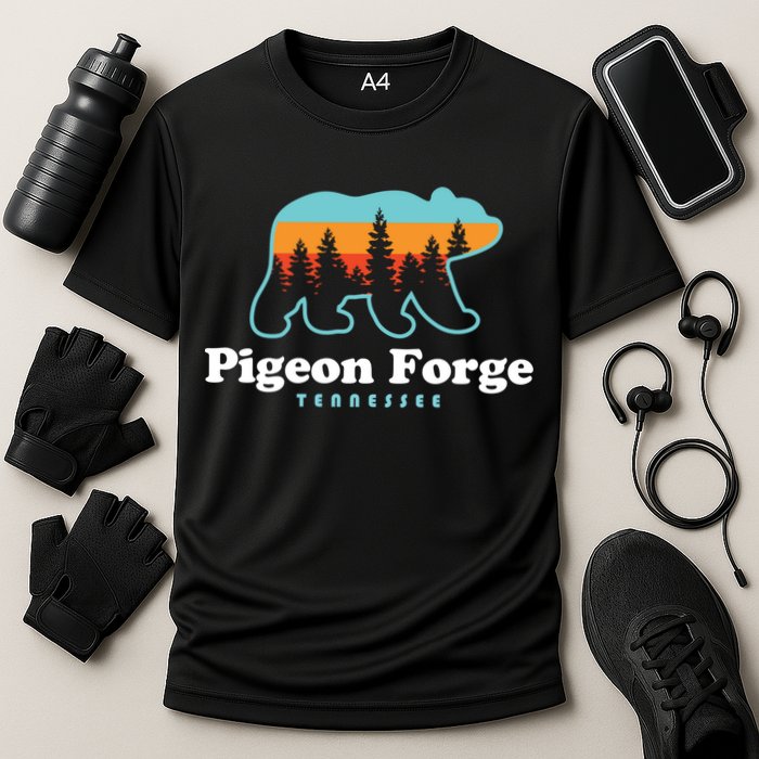 Pigeon Forge Tn Bear Great Smoky Mountains Cool Gift Cooling Performance Crew T-Shirt