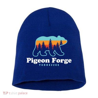 Pigeon Forge Tn Bear Great Smoky Mountains Cool Gift Short Acrylic Beanie