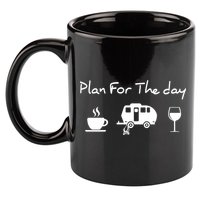 Plan For The Day Coffee Camping Wine 11oz C Handle Ceramic Mug