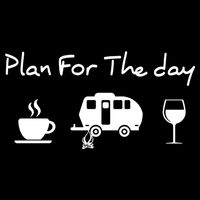 Plan For The Day Coffee Camping Wine Cropped Pullover Crew