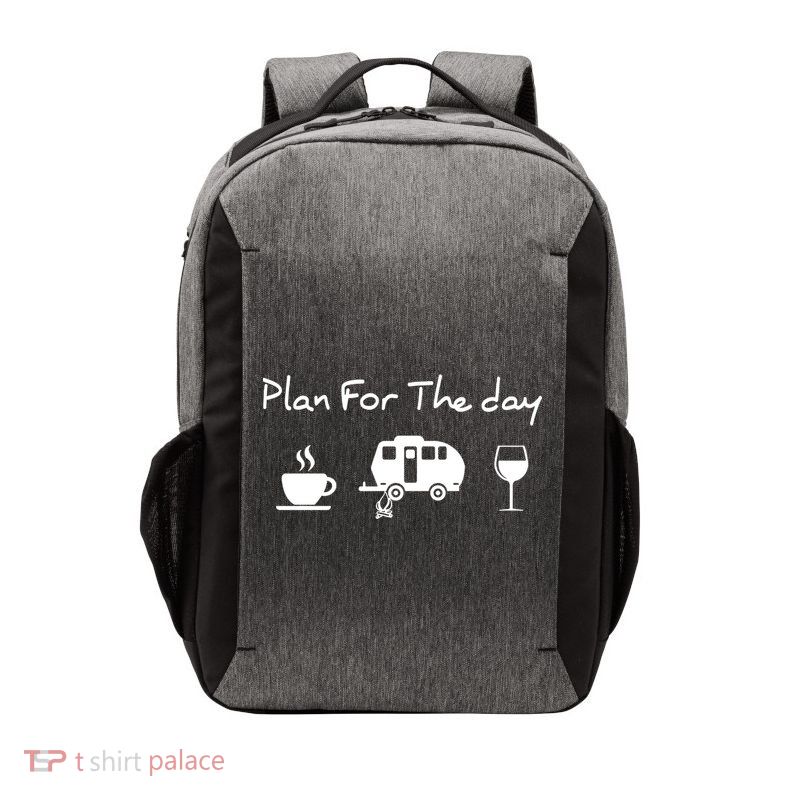 Plan For The Day Coffee Camping Wine Vector Backpack