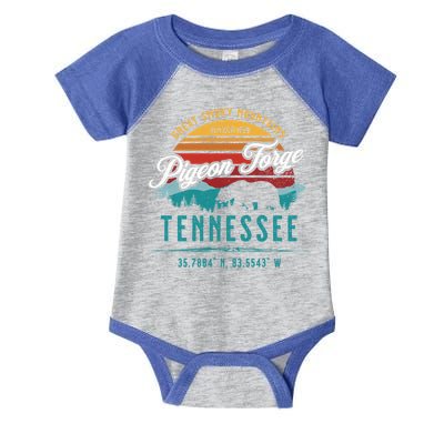 Pigeon Forge Tennessee Great Smoky Mountains Bear Retro Sun Meaningful Gift Infant Baby Jersey Bodysuit