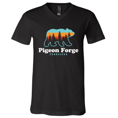 Pigeon Forge TN Bear Great Smoky Mountains V-Neck T-Shirt