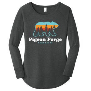 Pigeon Forge TN Bear Great Smoky Mountains Women's Perfect Tri Tunic Long Sleeve Shirt