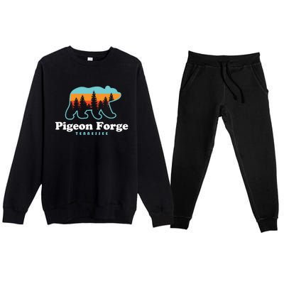 Pigeon Forge TN Bear Great Smoky Mountains Premium Crewneck Sweatsuit Set