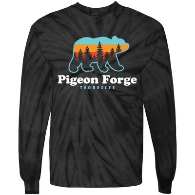 Pigeon Forge TN Bear Great Smoky Mountains Tie-Dye Long Sleeve Shirt