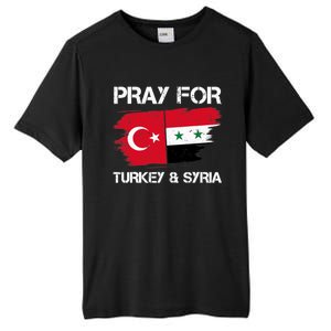 Pray For Turkey & Syria Flag Earthquake In Turkey Syria Tall Fusion ChromaSoft Performance T-Shirt