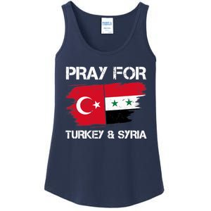 Pray For Turkey & Syria Flag Earthquake In Turkey Syria Ladies Essential Tank