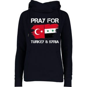 Pray For Turkey & Syria Flag Earthquake In Turkey Syria Womens Funnel Neck Pullover Hood