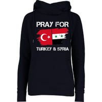 Pray For Turkey & Syria Flag Earthquake In Turkey Syria Womens Funnel Neck Pullover Hood