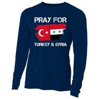 Pray For Turkey & Syria Flag Earthquake In Turkey Syria Cooling Performance Long Sleeve Crew