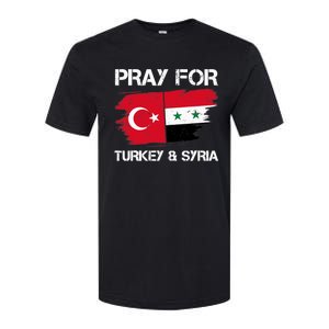 Pray For Turkey & Syria Flag Earthquake In Turkey Syria Softstyle CVC T-Shirt