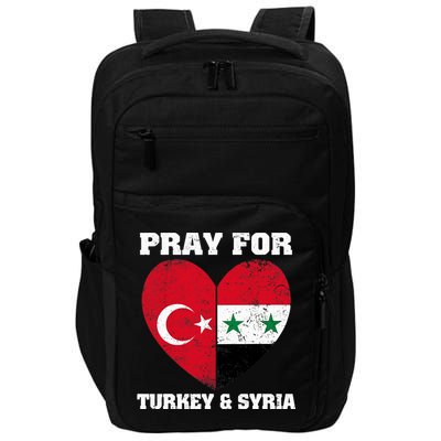 Pray For Turkey & Syria Flag Heart Turkey Syria Earthquake Impact Tech Backpack