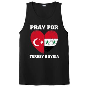 Pray For Turkey & Syria Flag Heart Turkey Syria Earthquake PosiCharge Competitor Tank