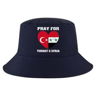 Pray For Turkey & Syria Flag Heart Turkey Syria Earthquake Cool Comfort Performance Bucket Hat