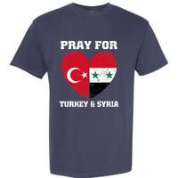 Pray For Turkey & Syria Flag Heart Turkey Syria Earthquake Garment-Dyed Heavyweight T-Shirt