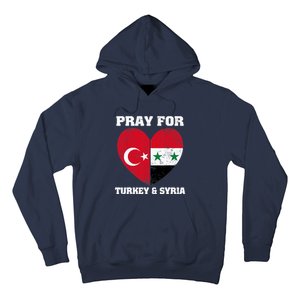 Pray For Turkey & Syria Flag Heart Turkey Syria Earthquake Hoodie